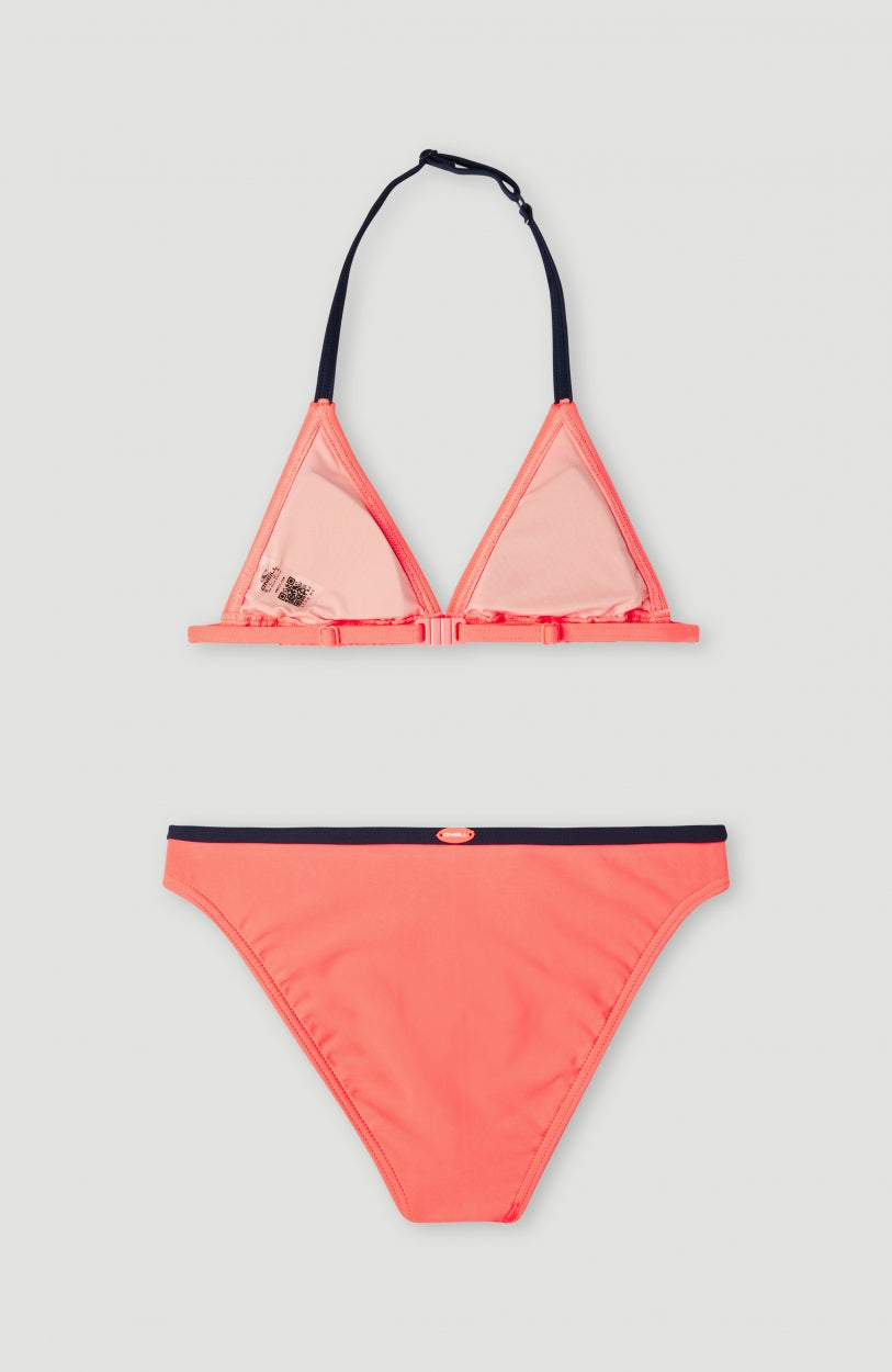 Essentials Triangle Bikini Set | Neon Coral