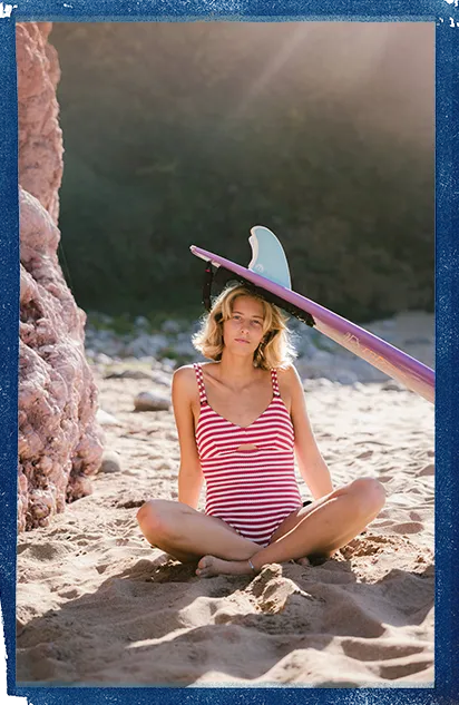 O'Riginals Swimsuit | White/Red Originals Stripe