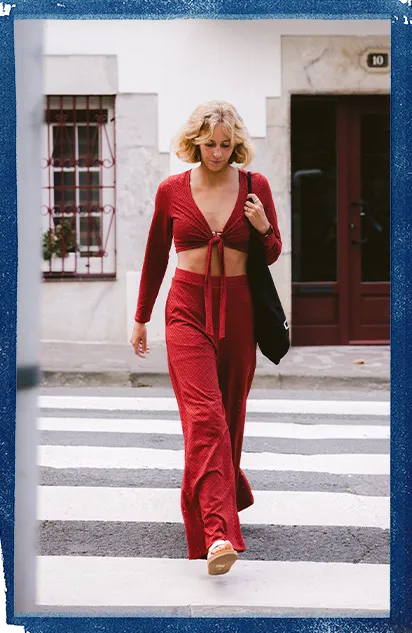 O'Riginals Wide-Leg Pants | Midnight Poppy