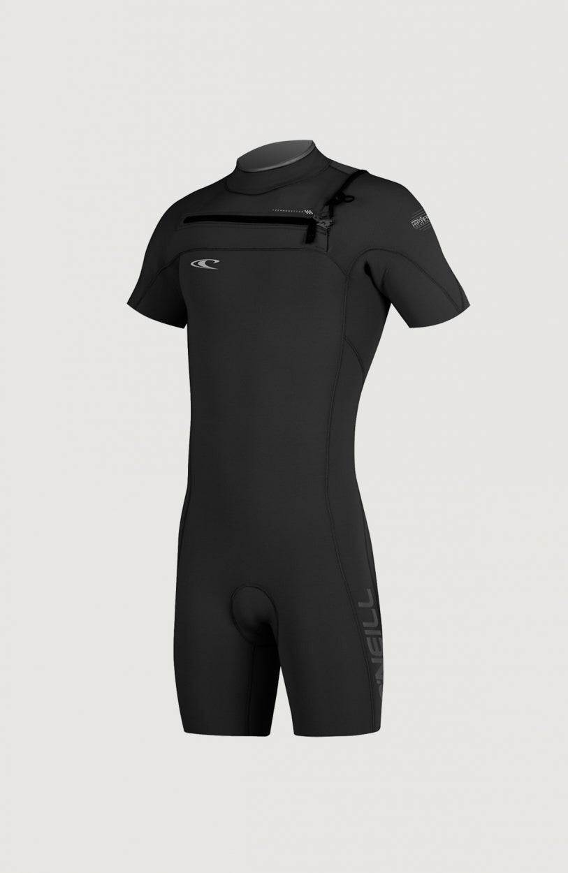 Hyperfreak Chest Zip 2mm Short Sleeve Spring Wetsuit | Black