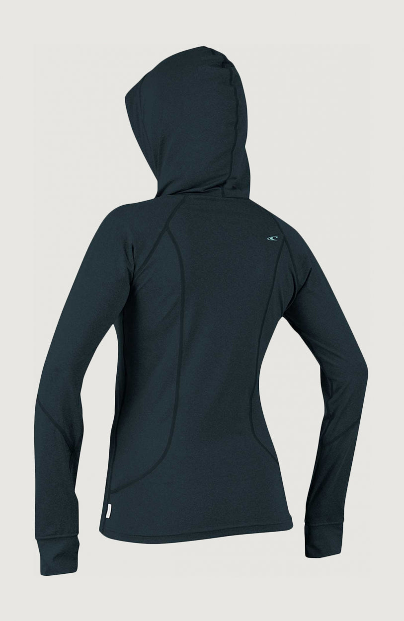 Hybrid Long Sleeve Zip UV Hoodie | Midnighter Black