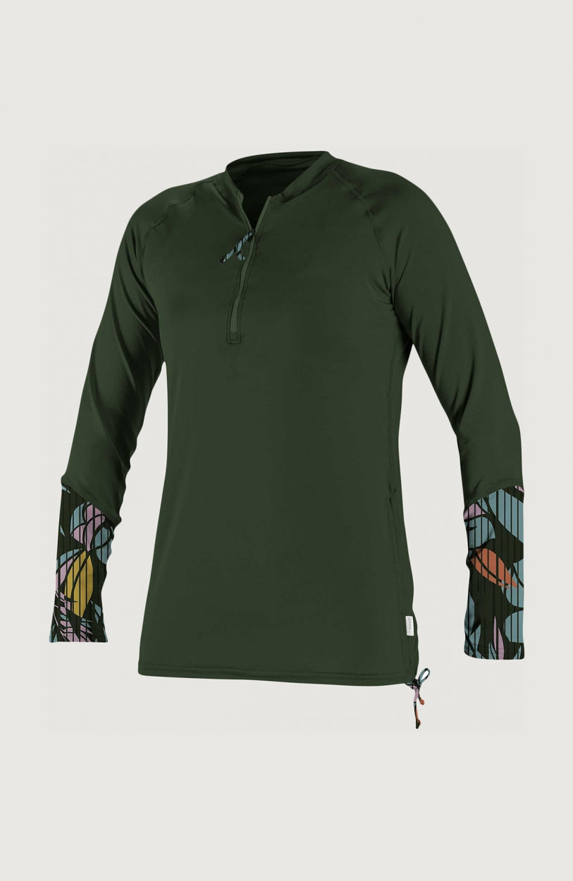 Front Zip Long Sleeve UV Shirt | Dark Green
