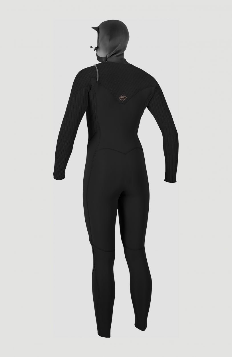 Hyperfreak Plus 5/4mm Chest Zip Full Wetsuit with Hood | BLACK