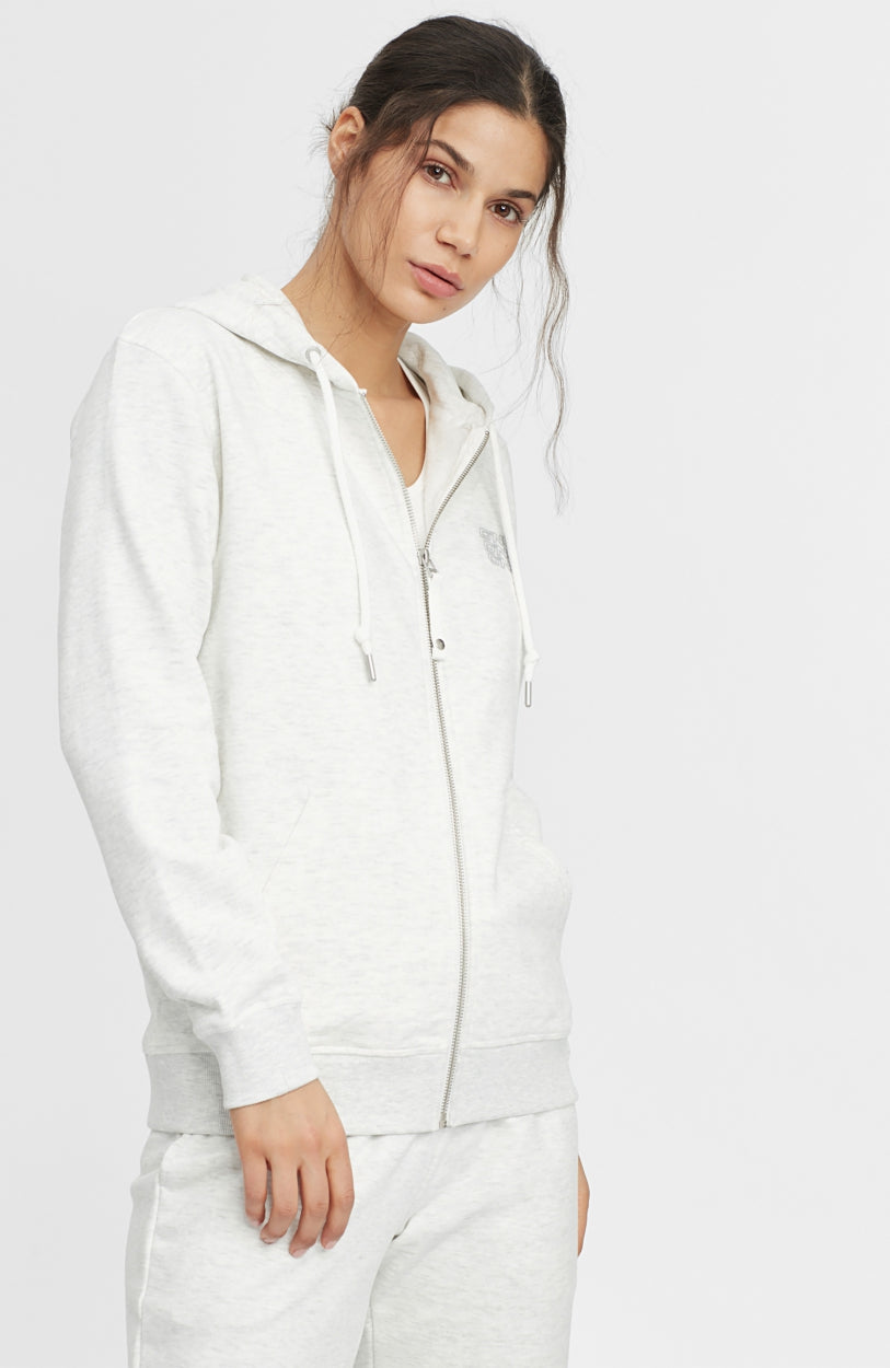 Triple Stack Full Zip Hoodie | White Melee