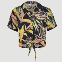 Cali Beach Shirt | Black Tropical Flower