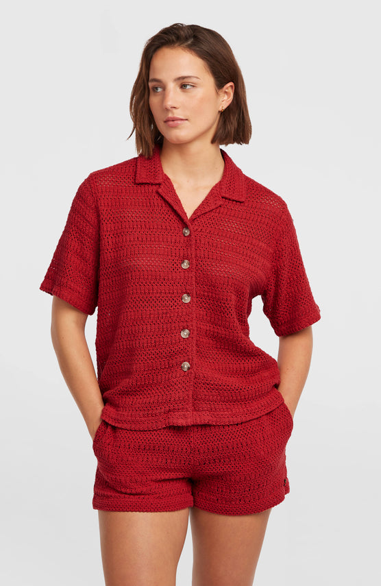 O'Riginals Crochet Shirt | Midnight Poppy
