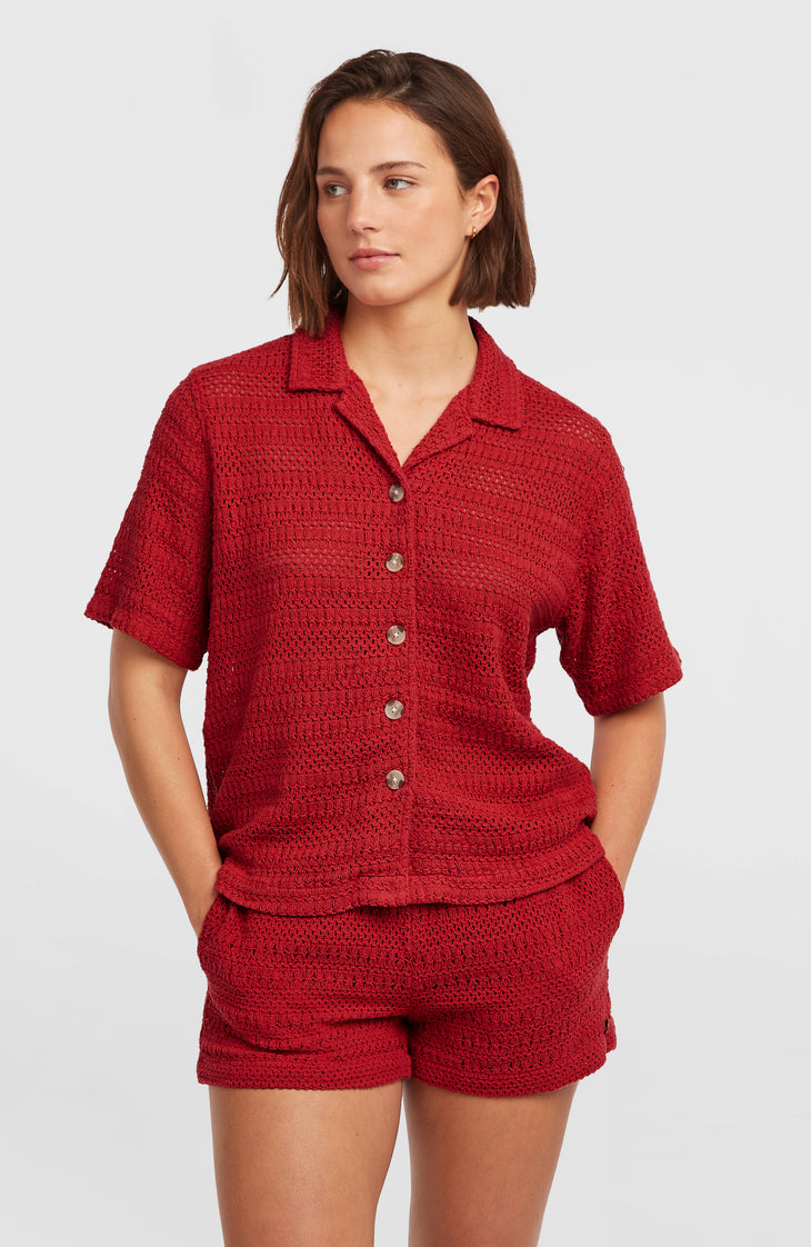 O'Riginals Crochet Shirt | Midnight Poppy
