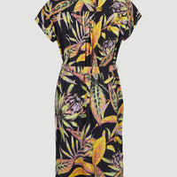Cali Beach Shirt Dress | Black Tropical Flower