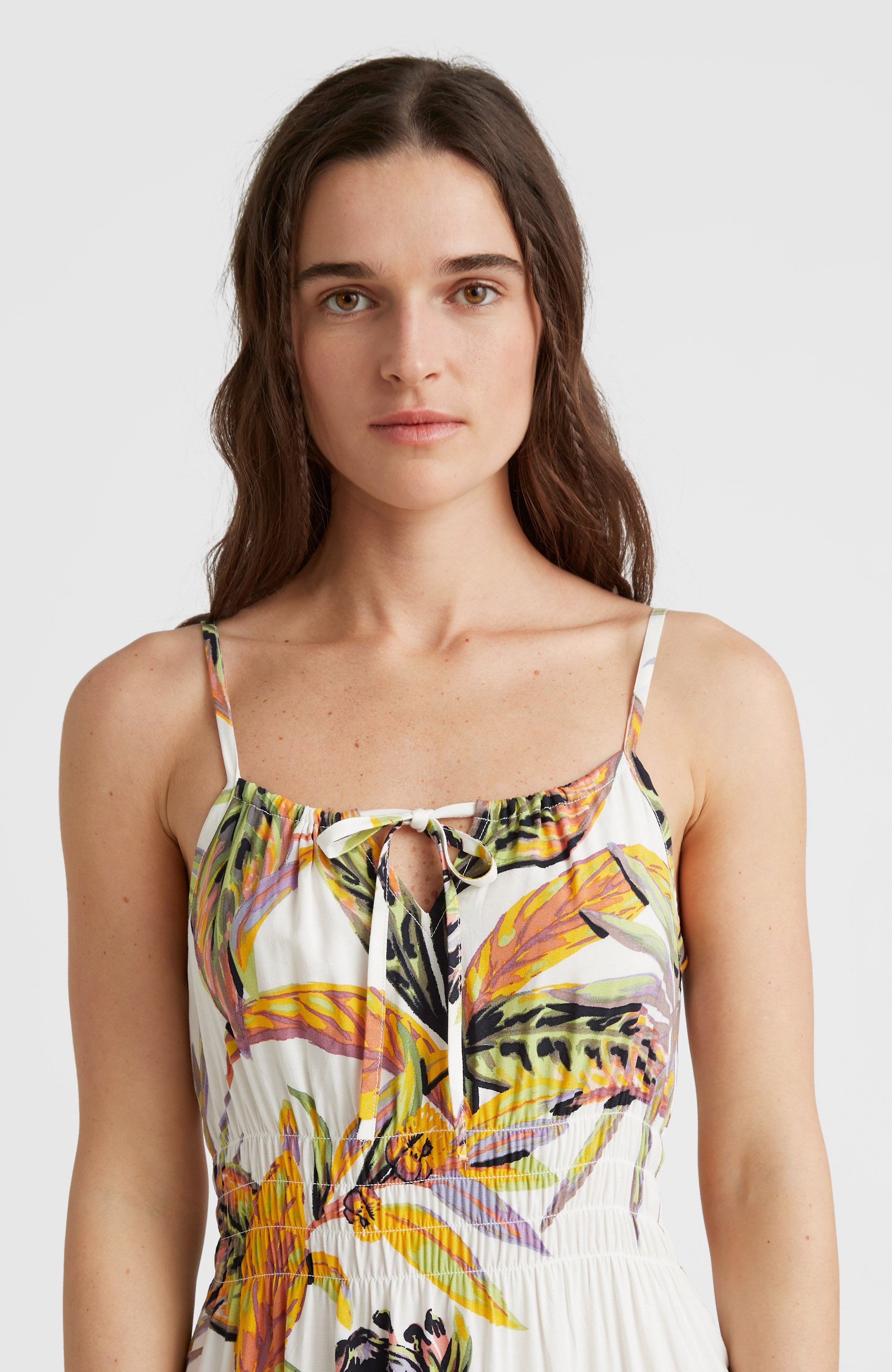 Quorra Maxi Dress | White Tropical Flower – O'Neill UK