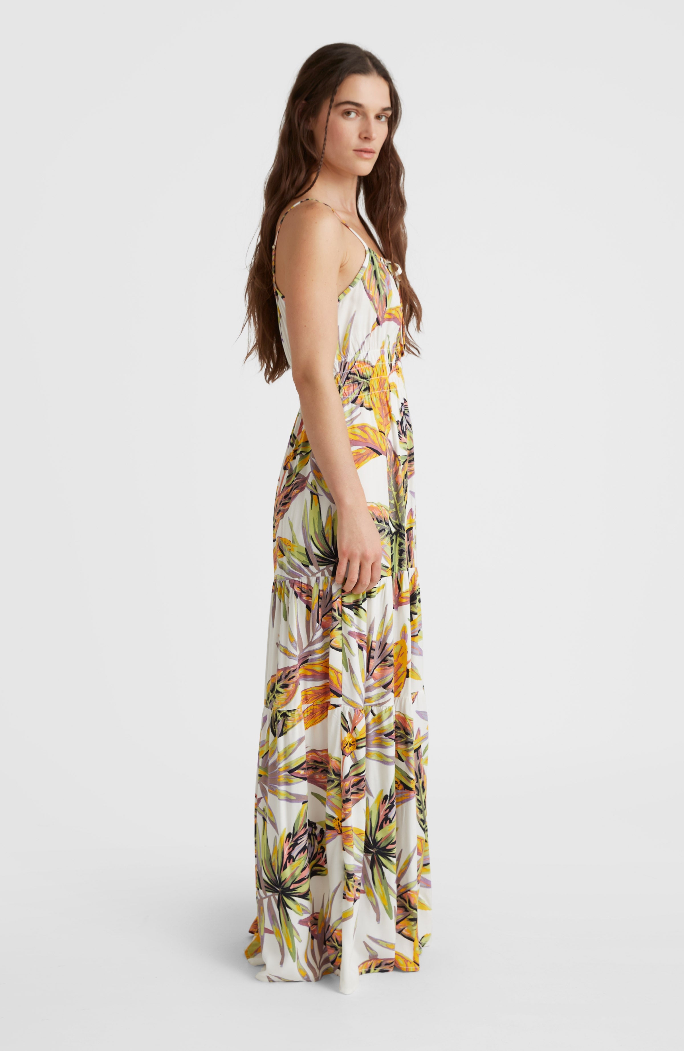 Quorra Maxi Dress | White Tropical Flower – O'Neill UK