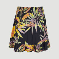 Lilia Smocked Skirt | Black Tropical Flower