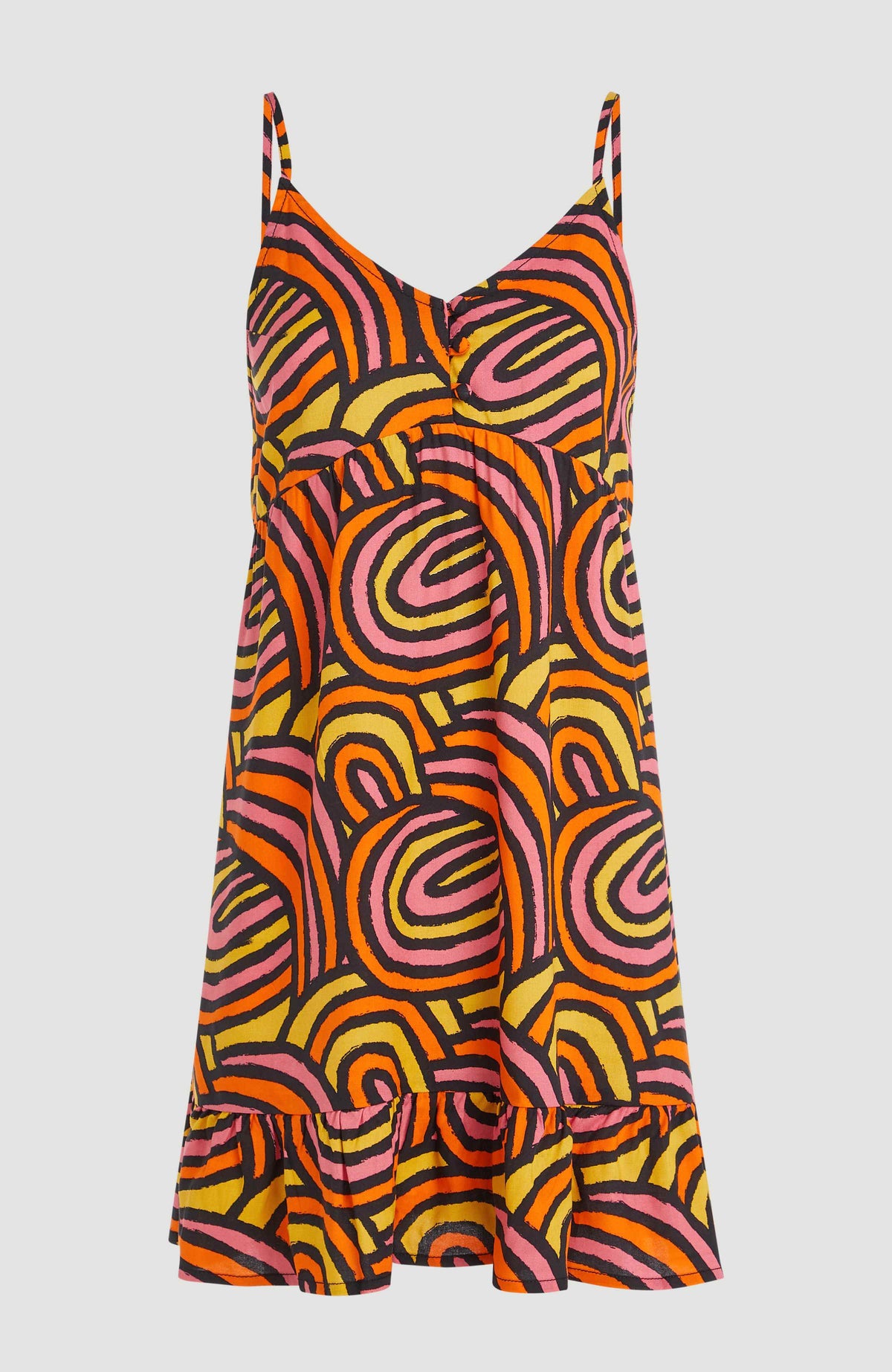Malu Beach Dress | Orange Rainbow Stripe