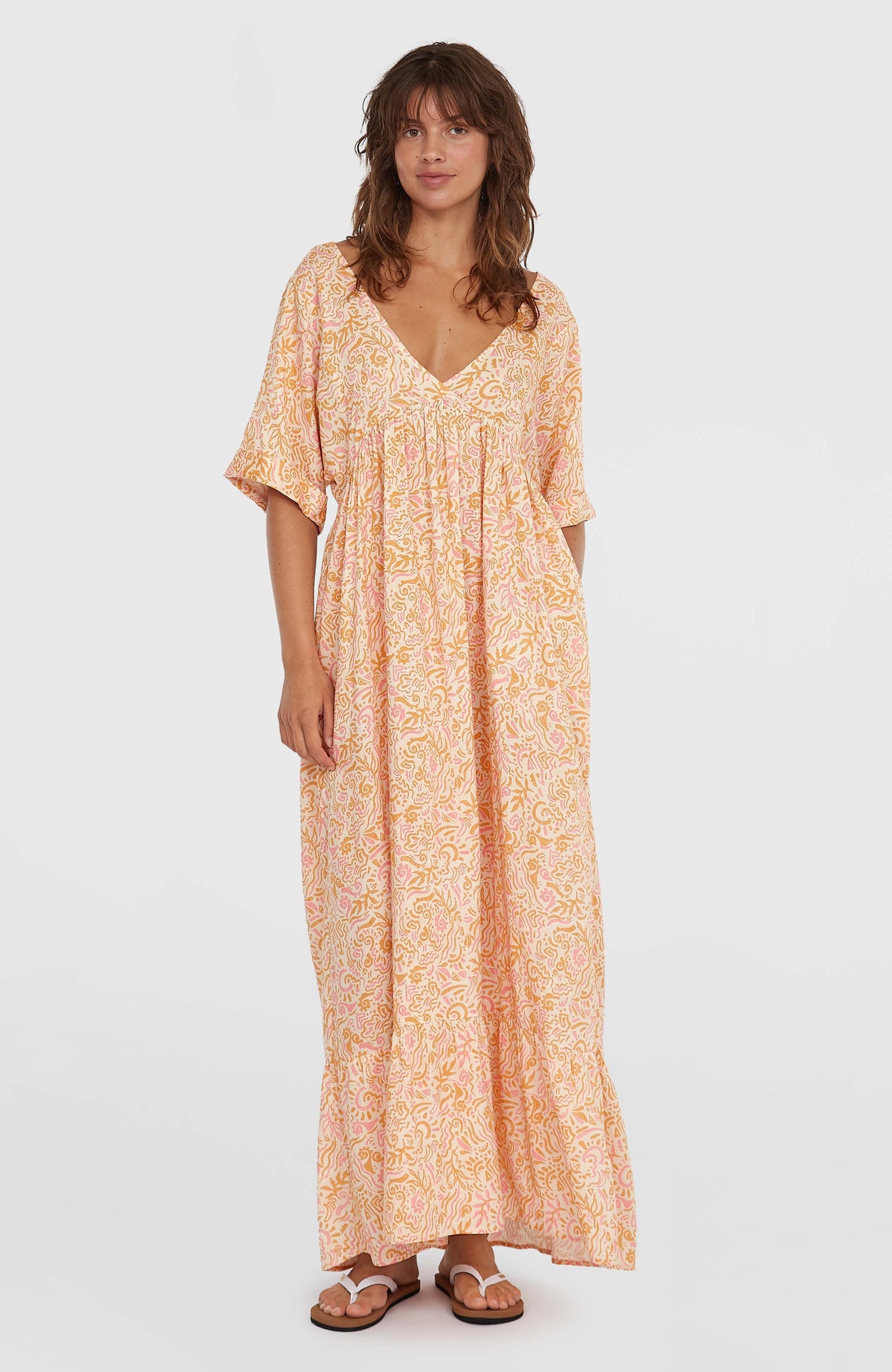 Women of the Wave Maxi Dress | White Abstract Wave