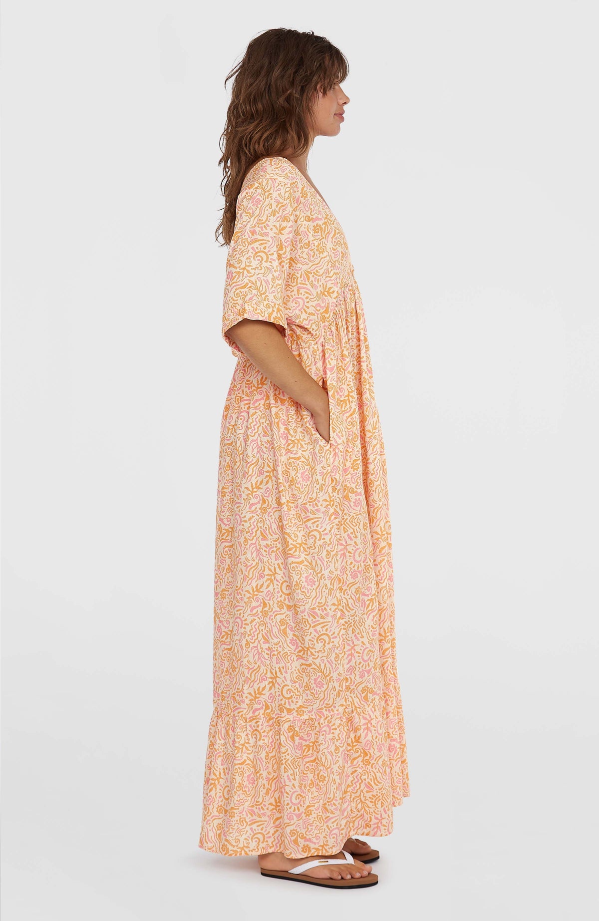 Women of the Wave Maxi Dress | White Abstract Wave
