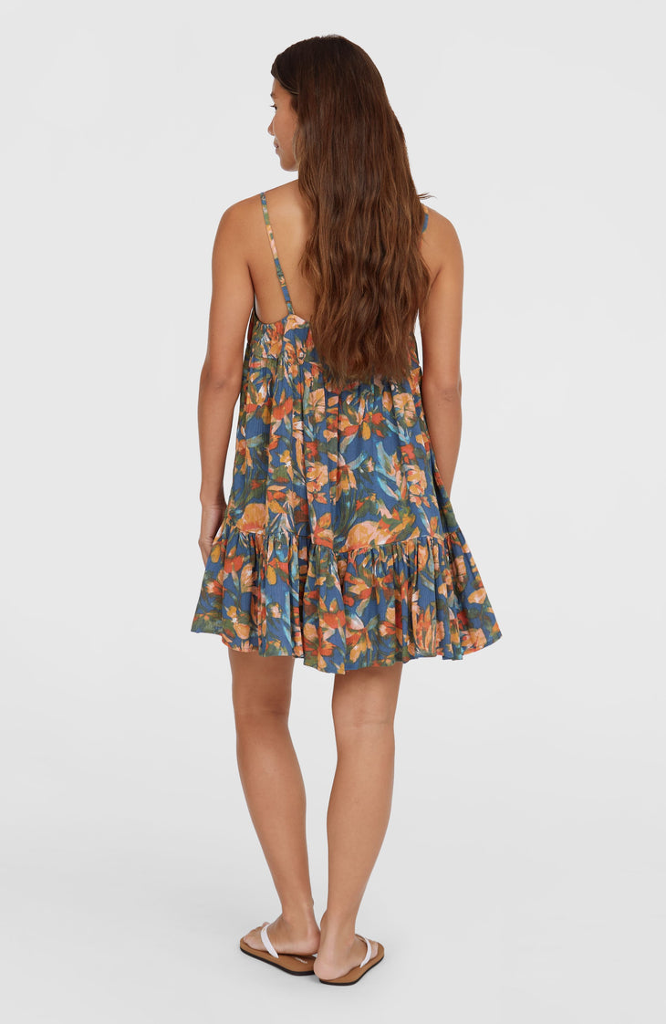Rilee Short Dress | Blue Painted Tropics
