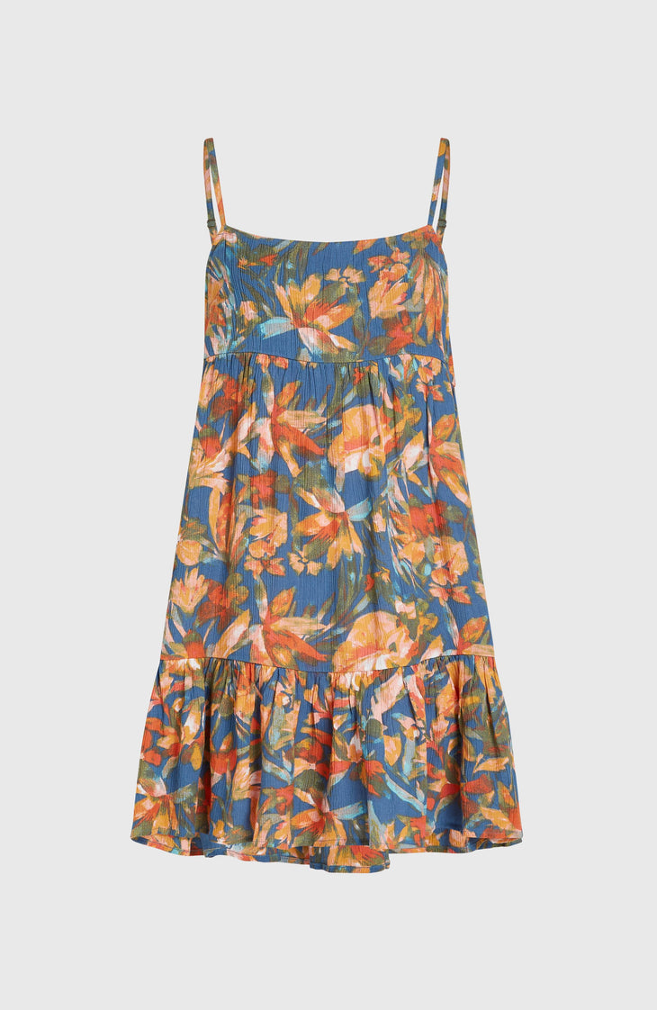 Rilee Short Dress | Blue Painted Tropics