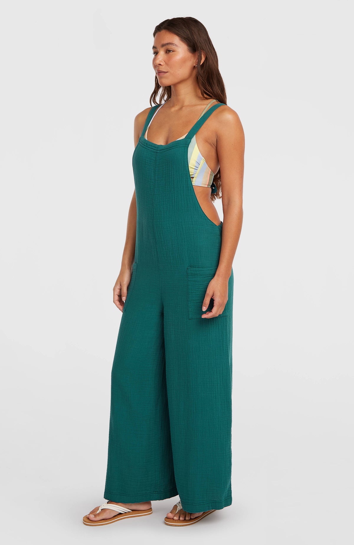 Brenda Structured Dungaree | Botanical Heat