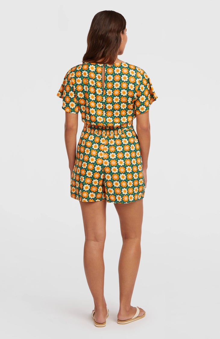 O'Riginals Playsuit | Green Retro Flower