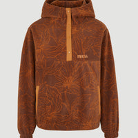 Superfleece Half Zip Hoodie | Brown Flower