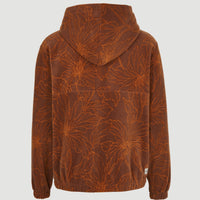 Superfleece Half Zip Hoodie | Brown Flower