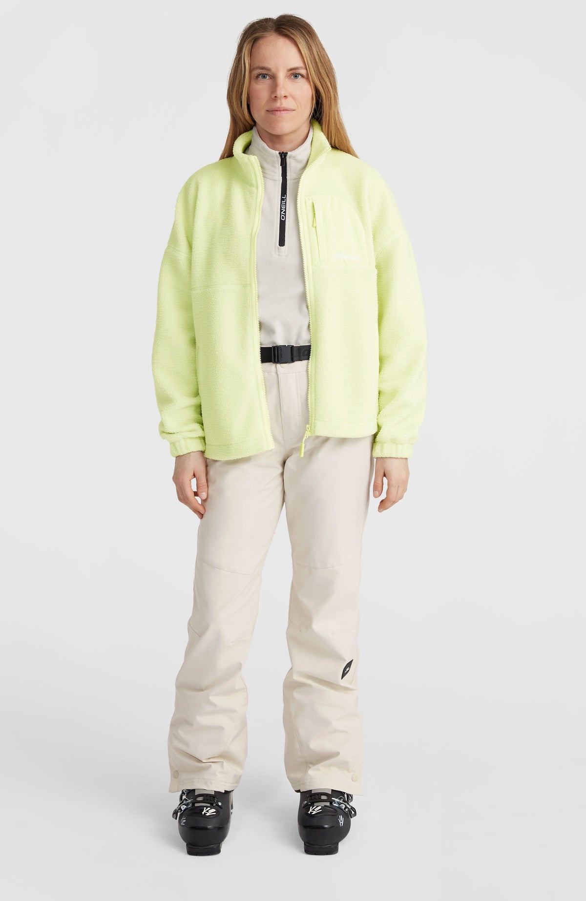 High-Pile Full-Zip Fleece | Lime Wash