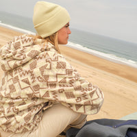 Superfleece Half-Zip Hoodie | Grey Retro Ikat