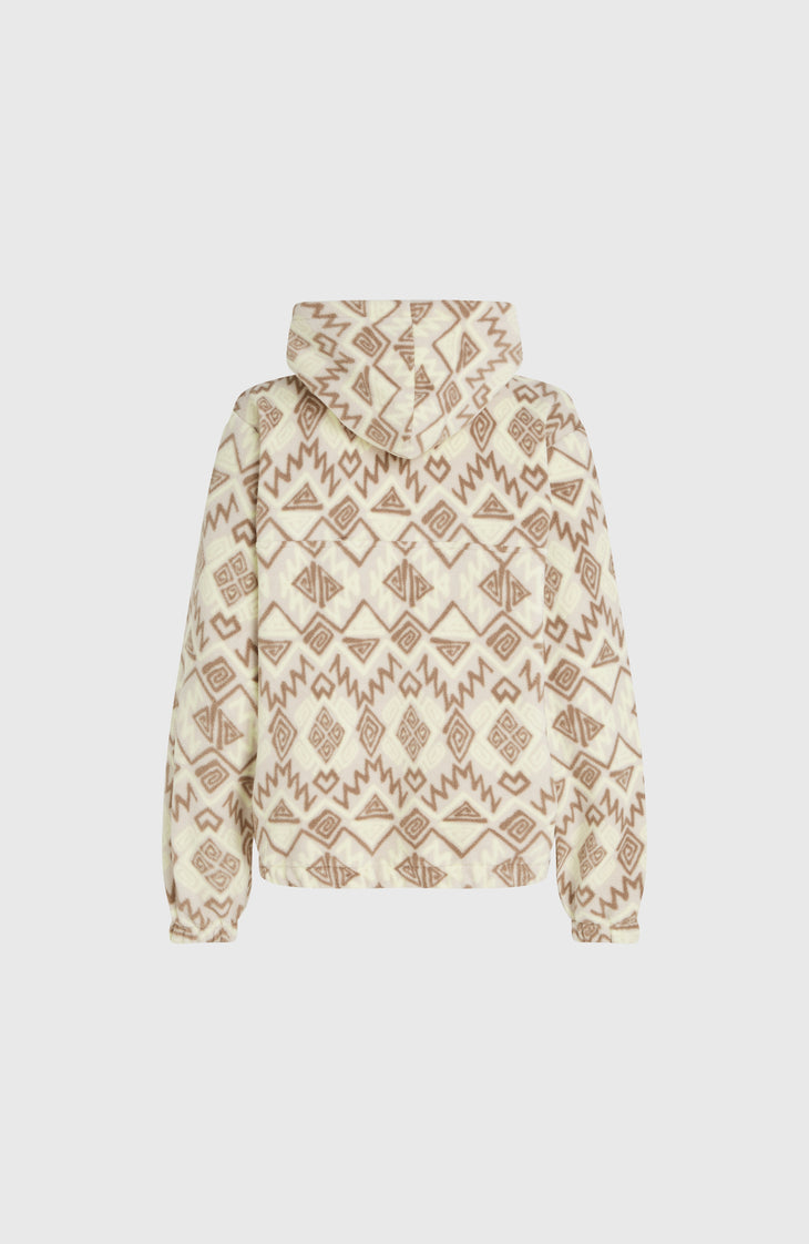 Superfleece Half-Zip Hoodie | Grey Retro Ikat
