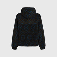 Superfleece Half-Zip Hoodie | Black Retro Ikat