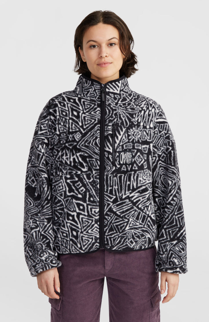 Surf Heroes High-Pile Fleece | White/Black Sketcheritage