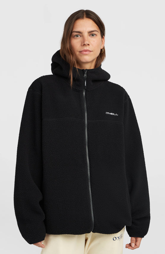 Must-Have Long Full-Zip High-Pile Fleece | Black Out