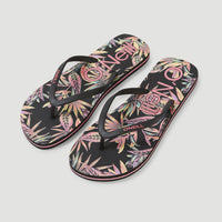 Profile Graphic Sandals | Black Tropical Flower