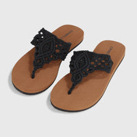 Ditsy Crochet Sandals | Black Out