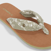 Ditsy Sun  Sandals | Green Textured Jungle