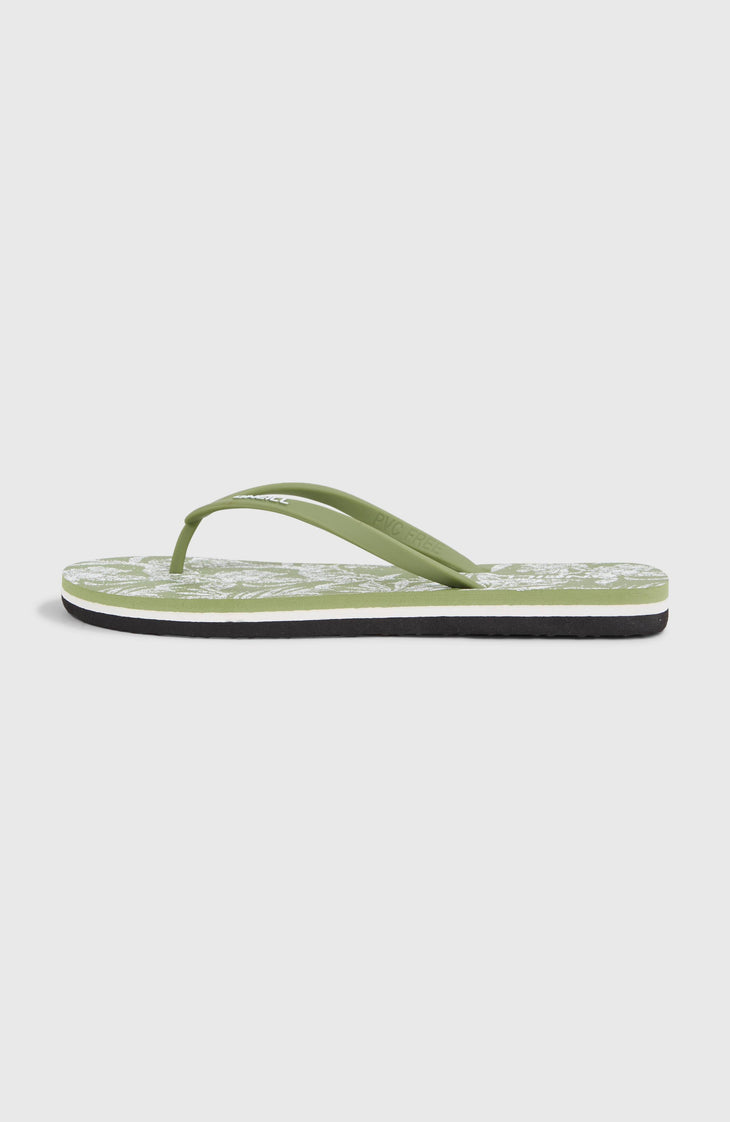 Profile Graphic Sandals | Green Textured Jungle