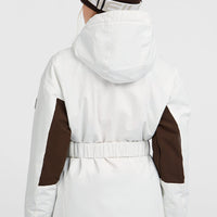 FWC'Cruz Hybrid Belted Snow Jacket | Snow White Colour Block