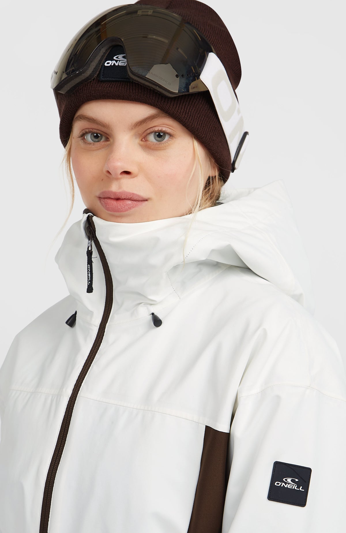 FWC'Cruz Hybrid Belted Snow Jacket | Snow White Colour Block