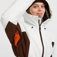 FWC'Cruz Hybrid Belted Snow Jacket | Snow White Colour Block