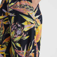 Malia High-Waist Beach Pants | Black Tropical Flower