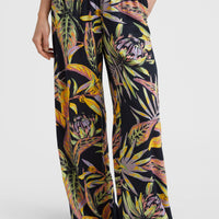 Malia High-Waist Beach Pants | Black Tropical Flower