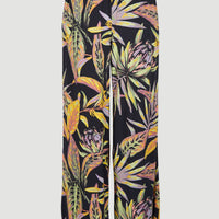 Malia High-Waist Beach Pants | Black Tropical Flower