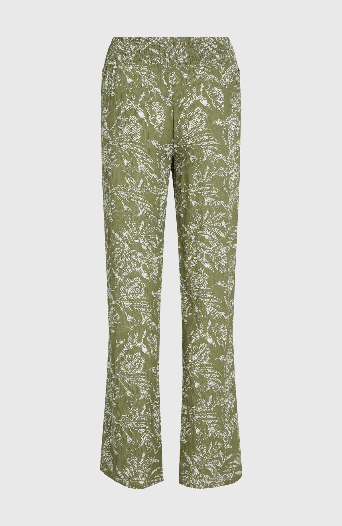 Johnny Smocked Waist Pants | Green Textured Jungle