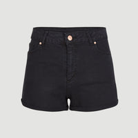 Essential Stretch Mid-Waist Shorts | Black Out