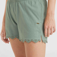 Essentials Ava Smocked Shorts | Lily Pad
