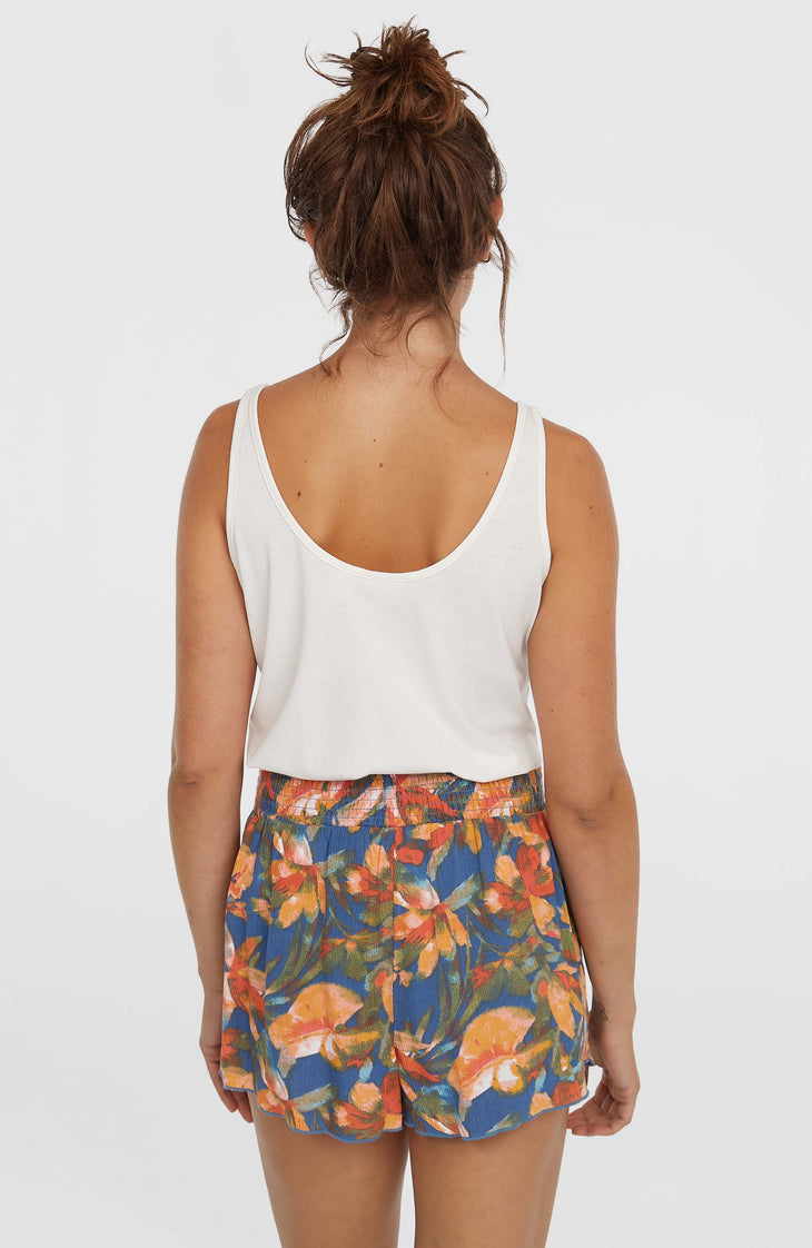 Johnny Smocked Waist Shorts | Blue Painted Tropics