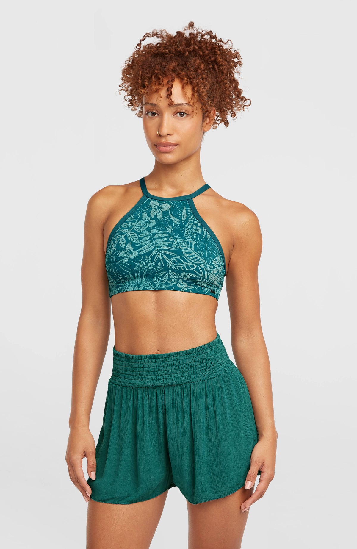 Johnny Smocked Waist Shorts | Botanical Heat
