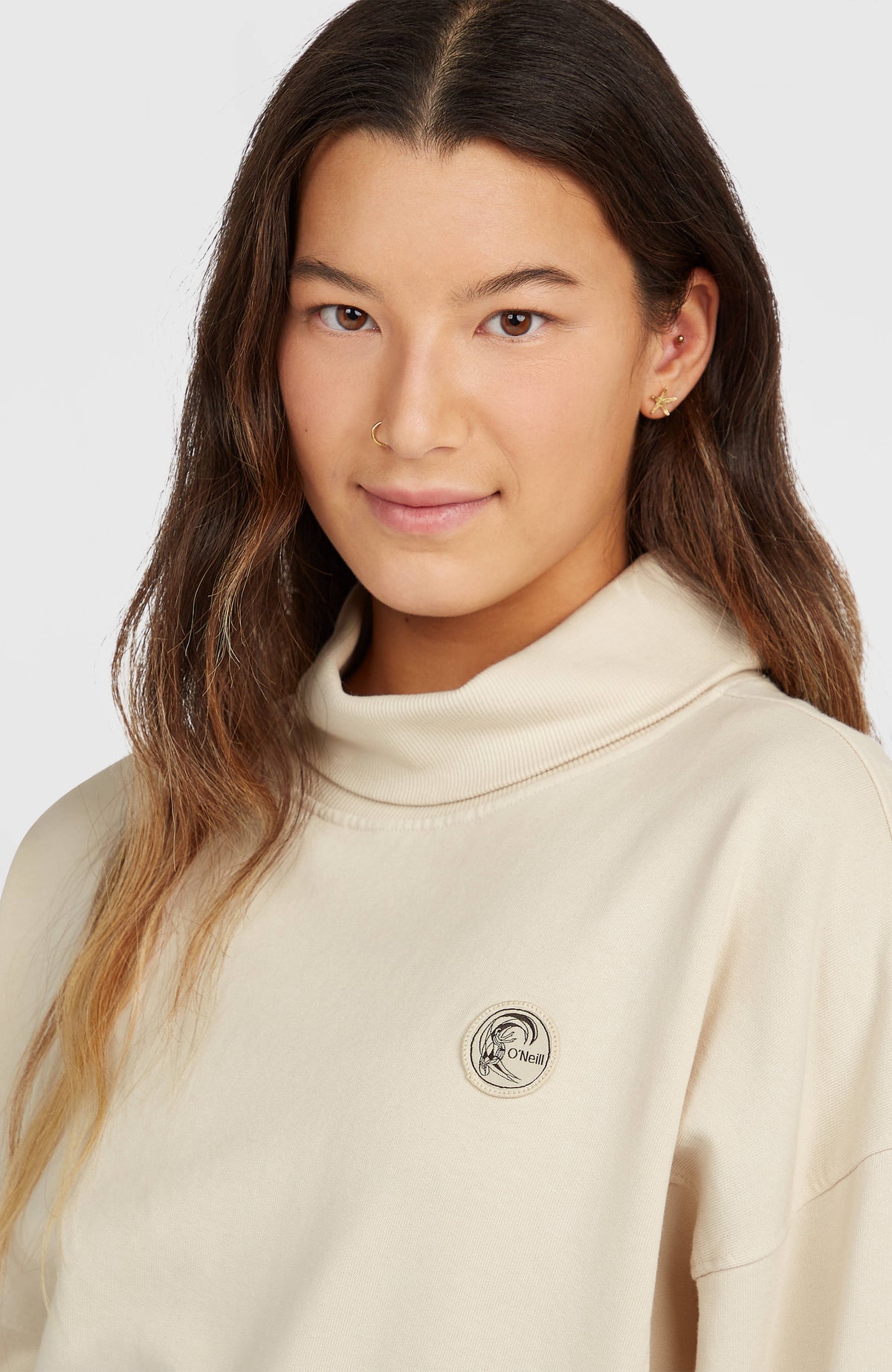 O'Riginals High-Neck Crew Sweatshirt | Linen White