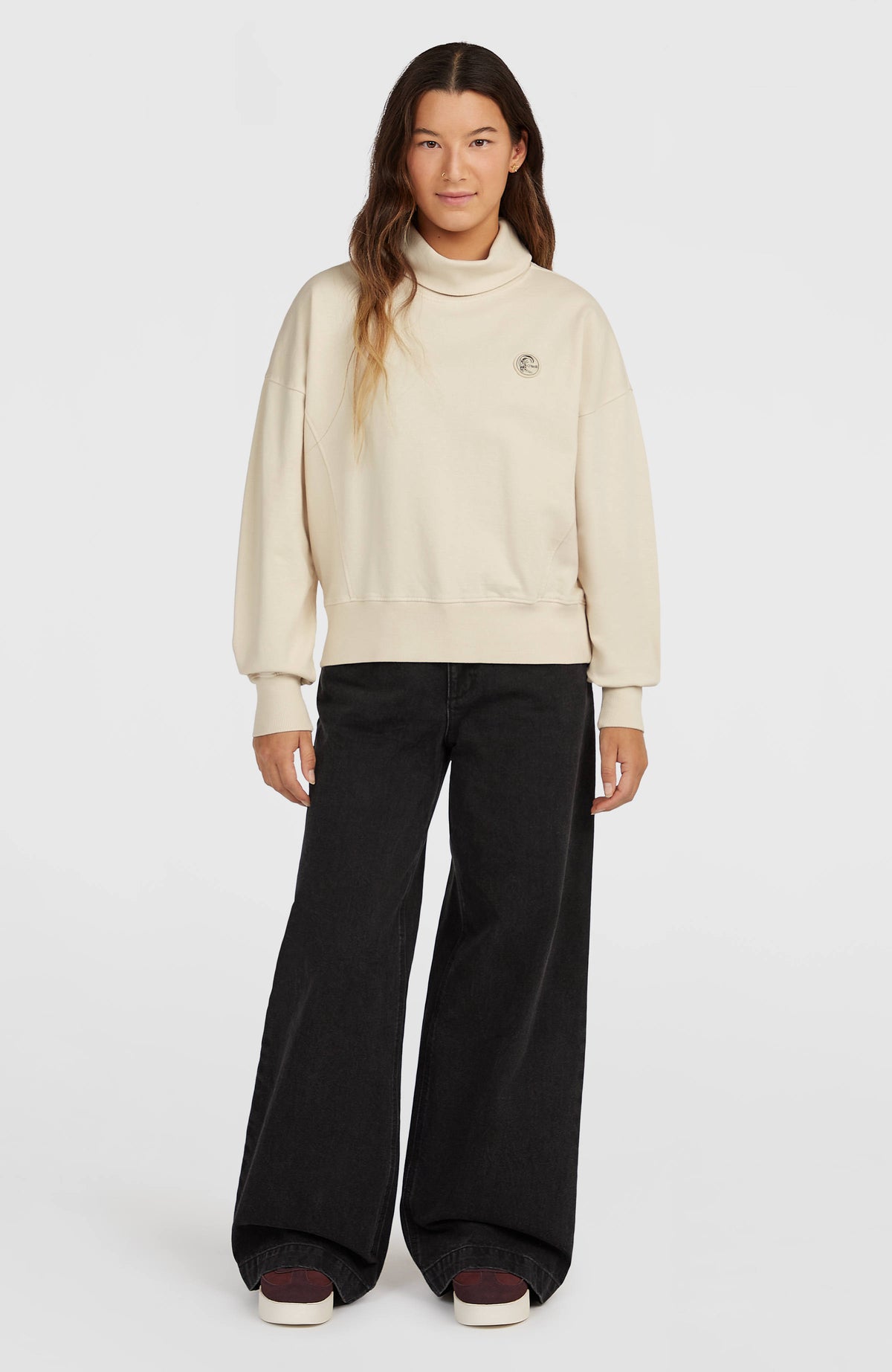 O'Riginals High-Neck Crew Sweatshirt | Linen White