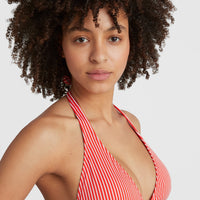 Marga - Cruz Halter Bikini Set | Red Simple Stripe