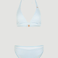 Marga - Cruz Halter Bikini Set | Blue Simple Stripe