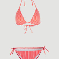 Capri - Bondey Triangle Bikini Set | Red Simple Stripe